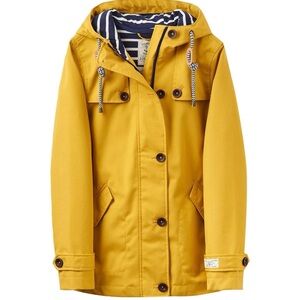 Joules Bright Yellow Jacket with Striped Interior waterproof